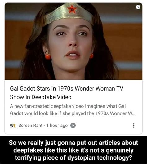 Gal Gadot Stars In 1970s Wonder Woman TV Show In Deepfake。